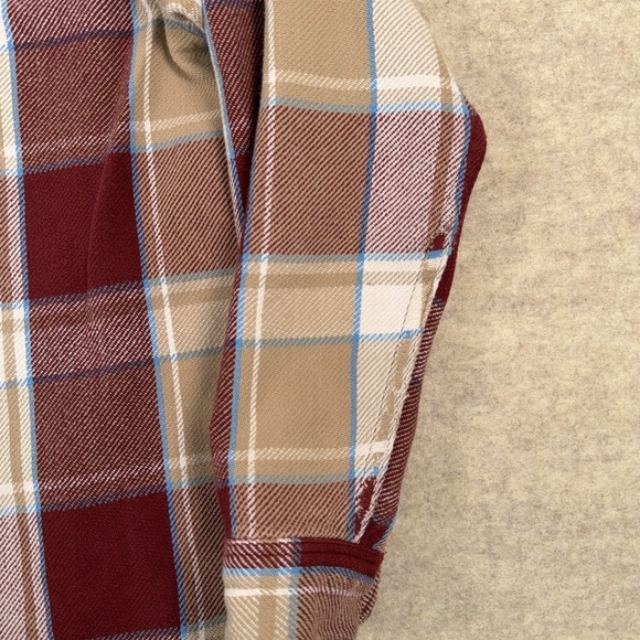 Big Mac Flannel Shirt Mens Large Red Beige Plaid JCPenny 80s VTG Made USA - Picture 7 of 13